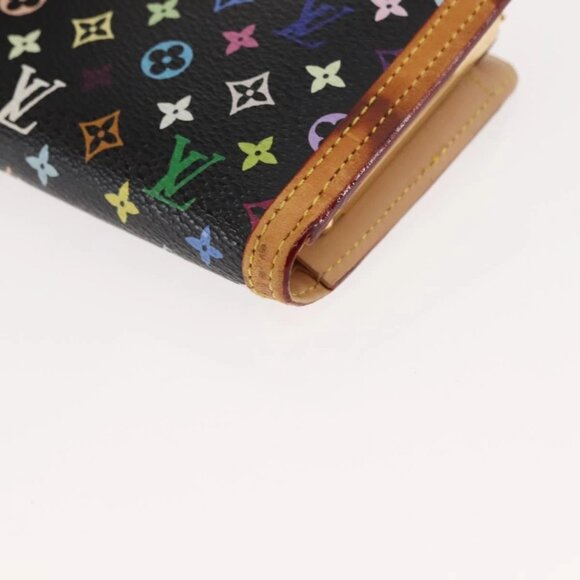 LOUIS VUITTON Multicolor Portefeuille Viennois Wallet Black M92988 Auth 146412 - Picture 4 of 16